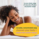 Green Beaver All Purpose Liquid Soap, Natural All Purpose Concentrated Castile Soap, Hand, Laundry, Body And House Wash For All Skin Types, Unscented, 1 Liter