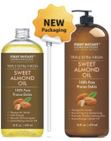 Cold Pressed Sweet Almond Oil - Triple Aaa+ Grade Quality, For Hair, For Skin And For Face, 100% Pure And Natural With Pump Dispenser, 16 Fl Oz