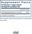Vital Nutrients Dhea 50 Mg (Micronized) | Supports Metabolism, Bone Health, Hormone Levels And Energy Levels* | Gluten, Dairy And Soy Free | Non-Gmo | 60 Capsules