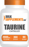 Bulksupplements.Com Taurine Capsules - Taurine Supplement, Taurine 2000Mg, Amino Acids For Heart Health, Taurine Pills - Gluten Free, 4 Taurine 500Mg Capsules Per Serving (2000Mg), 360 Capsules