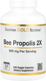 Bee Propolis 2X Potency, Concentrated Extract 500 Mg, Equivalent To 1000 Mg Of Natural Propolis, Support Immune Health & Vitality*, 240 Veggie Capsules