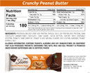 Nugo Slim Dark Chocolate Crunchy Peanut Butter, 17G Vegan Protein, 3G Sugar, 7G Fiber, 180 Calories, Low Net Carbs, Gluten Free, 12 Count