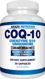 Arazo Nutrition Coq10 Ubiquinone Coenzyme Q10-200Mg Maximum Strength Nutritional Supplement - High Absorption Capsules With No Soy