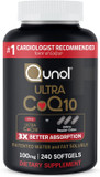 Qunol Coq10 100Mg Softgels Ultra 3X Better Absorption Coenzyme Q10 - Antioxidant Supplement For Vascular And Heart Health & Energy Production - 8 Month Supply - 240 Count
