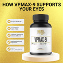 Golden After 50 Vpmax-9 - Vision Support Supplement - 60 Gelatin Capsules - Eye Health Support And Antioxidant Supplement With Eye Vitamins, Lutein, Lycopene And Bilberry Extract