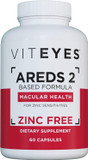 Viteyes Areds 2 Zinc Free Macular Support, Natural Allergen Free Capsules With Vitamin E, Vitamin C, Lutein & Zeaxanthin, No Zinc, No Copper, Eye Doctor Trusted, Manufactured In The Usa, 60 Ct60 Count (Pack Of 1)