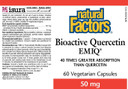Natural Factors, Bioactive Quercetin Emiq 50 Mg With Vitamin C, Supports Sinus, Heart And Immune Health