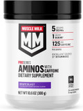 Muscle Milk Pro Series Aminos With Caffeine Powder Supplement, Grape Blast, 10.6 Ounces, 25 Servings, 5G Bcaas, 125Mg Caffeine, 1G Sugar, Vitamin B12, Nsf Certified For Sport, Packaging May Vary