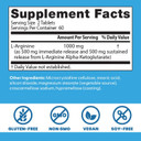Doctor'S Best Sustained Plus Immediate Release L-Arginine, Non-Gmo, Vegan, Gluten & Soy Free, 500 Mg, Tablet, 120 Count