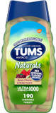 Tums Naturals Ultra Strength Antacid Chews For Heartburn Relief, Black Cherry & Watermelon - 190 Count