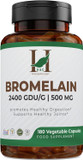 H&C Herbal Ingredients Expert H&C Bromelain Veg. Capsules 500 Mg (2400 Gdu/G) - 180 Capsules From Pineapple Extract