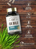 Ox Bile Supplement | 500Mg | 60 Capsules | Digestive Enzyme | Non-Gmo & Gluten Free | By Herbage Farmstead