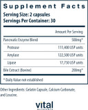 Vital Nutrients Pancreatin and Ox Bile Extract | Natural Digestive Enzyme Supplement | Helps Break Down Protein, Fat, and Carbs* | Gluten, Dairy and Soy Free | 60 Capsules