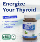 Thyroid Support With Iodine - 120 Capsules (Non-Gmo) Improve Your Energy - Ashwagandha Root, Zinc, Selenium, Vitamin B12 Complex - Thyroid Health Supplement For Women And For Men - 60 Day Supply