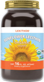 Lekithos Organic Sunflower Lecithin Liquid - 16 Fl Oz - Certified Usda Organic - Cold Pressed (Solvent Free) - Non-Gmo Project Verified16 Fl Oz (Pack Of 1)
