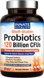 Probiotics 120 Billion Cfus 34 Strains With Organic Prebiotics & Digestive Enzymes, Digestion & Immunity Health For Women & Men, 3-In-1 Probiotics, No Refrigeration Required, Acid Resistant, 30 Caps