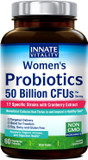 Innate Vitality Probiotics For Women, 50 Billion Cfus, 17 Proven Strains, 60 Veggie Caps, Formulated With Prebiotics And Cranberry Extract,Non-Gmo, Supports Vaginal, Digestive And Immune Health