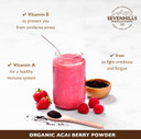 Sevenhills Wholefoods Organic Acai Berry Powder, Freeze-Dried, from Brazil 500g