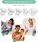 Pdfans Flange Inserts 13/15/17/19/21Mm Compatible With Momcozy/Medela/Spectra/Tsrete S12 Pro/S12/S9 24Mm Shields/Flanges Breast Pump Parts Replace Accessories, Reduce Tunnel Down To Correct Size