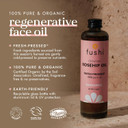 Fushi Organic Rosehip Seed Oil 100 ml | min Vitamin E 18.3 mcg/g | Fresh-Pressed | Best for Scars, Fine Lines & Stretch Marks | Ethical & Vegan Society Approved | Manufactured in the UK