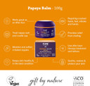 P'Ure Papaya Care Balm Multi-Use 100G - Vegan - Repairs Dry Skin, After Sun Treatment - Natural Ingredients With Shea Butter, Calendula, Jojoba Oils, Vitamin E & Papaya- Sensitive Skin Care Products