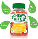 Chewy Vites Adults, High Strength Vit D3 60 Gummy Vitamins | 25 Micrograms 100 Iu | 2 Months Supply | Delicious Taste | Vegan | Real Fruit Juice