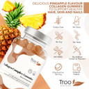 Hydrolysed Collagen Complex - 90 Natural Pineapple Flavour Chewable Gummies - One Per Day With Biotin, Vitamin C And Selenium - 3 Months Supply  Healthy Skin And Hair For Men And Women