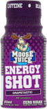 Muscle Moose  Moose Juice Energy Shots | Caffeine Drink, BCAA & B Vitamins, Zero Sugar, Aspartame-free, Grapetastic, 60ml (12 Shots)