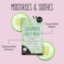Oh K! Soothing Cucumber Sheet Mask for Sensitive Skin, Hydrating and Reduces Redness, Biodegradable, Vegan and Cruelty Free, 27g