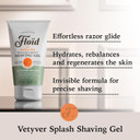 Floid Vetyver Splash Transparent Shaving Gel (150ml), Men's Shaving Gel with Glycerin to Protect and Hydrate Skin, Shave Gel for a Smooth Shave with an Invigorating Scent