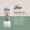 Floid Vetyver Splash Transparent Shaving Gel (150ml), Men's Shaving Gel with Glycerin to Protect and Hydrate Skin, Shave Gel for a Smooth Shave with an Invigorating Scent