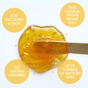 Nad's 100% Natural Sugar Wax Kit, Vegan, Hypoallergenic, No-heat Formula Waxing Sugar Paste, Includes 6 Wooden Spatulas, 10 Reusable 100% Cotton Strips, 1 Pre-wax Cleansing Soap & Sugar Wax 170g