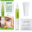Nad's Facial Wax Wand Eyebrow Shaper, Eyebrow Kit, Face Wax, Hypoallergenic, No-heat Formula, Includes Pen 6g, 10 Reusable Cotton Strips, 4 Pre-wax Wipes