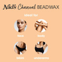 Nad's Hard Wax Beads Activated Charcoal Waxing Kit, Hot Wax Beads Hair Removal for Women, No Strips Needed, 200g