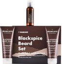 ManCave Blackspice Beard Gift Set with 3 Beard Grooming Essentials, For a thicker, more healthier beard, Vegan Friendly, Tubes made using Recycled Plastics, Made in England