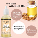 Mylee Sweet Almond Nail & Cuticle Oil 50ml,  Deeply Hydrating & Nourishing Cuticle Conditioner Oil, Non-Greasy Formula and Leaves No Sticky Residue, Lightly Scented With Almond Oil