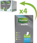 Depend Men's pads, maximum absorbency, incontinence protection, 56 pads (packaging may vary)