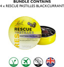 Rescue Remedy Pastilles 4 Pack Bundle, Blackcurrant, Emotional Wellness And Balance, Easy To Use Format, 4 X 50G Packs