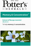 Potter'S Herbals Memory & Concentration | Contains Bacopa Monieri | 60 Easy-To-Swallow Capsules