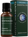 Mystic Moments | Organic Wintergreen Essential Oil 10ml - Pure & Natural Oil for Diffusers, Aromatherapy & Massage Blends Vegan GMO Free
