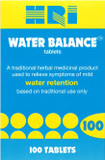 HRI Water Balance 100 Tablets - to Relieve Symptoms of Mild Water Retention. with Dandelion Root, Uva Ursi and Buchu Leaf Extract. 1 Pack