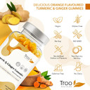 Turmeric Curcumin With Ginger - 120 Natural Orange Flavour Chewable Gummies - Delicious Daily High Strength Gummy Supplement For Adults - Non Gmo - Vegan Friendly