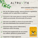 Altruvita Curcumin+ | 500mg | 60 Days Supply | 46 x more absorbable | Protect & support joint comfort and flexibility | 60 Vegan Capsules