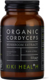 KIKI Health Premium Organic Cordyceps Mushroom Powder Extract | Immune Support & 100% Fruiting Bodies | Non-GMO Supplement & Vegan Sourced| Full-Spectrum Mushroom Extract Supplement - 50g