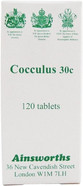 Ainsworths 30C Cocculus Homoeopathic Remedy - Pack of 120 Tablets