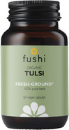 Fushi Organic Tulsi Capsules, 60 Caps | Fresh-Ground Whole Food | Rich in Antioxidants & Nutrients | Rejuvenating Herb for Strengthening the Immune System | Ethical & Vegan, Made in the UK Fushi Organic Tulsi Capsules, 60 Caps | Fresh-Ground Whole Food | Rich in Antioxidants & Nutrients | Rejuvenating Herb for Strengthening the Immune System | Ethical & Vegan, Made in the UK