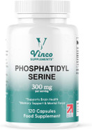 Vinco Phosphatidylserine Supplement - 120 High Strength Phosphatidylserine Capsules - 300Mg Per Serving - Non Gmo & Gluten Free Vinco Phosphatidylserine Supplement - 120 High Strength Phosphatidylserine Capsules - 300Mg Per Serving - Non Gmo & Gluten Free