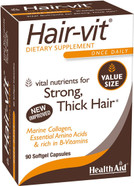 HealthAid Hair Vitamins for Hair Growth with Essential Vitamins and Minerals, 90 Capsules, Pack of 1