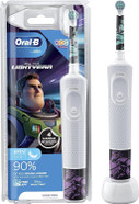 Oral-B Kids Electric Toothbrush, Christmas Gifts For Kids, 1 Toothbrush Head, x4 Disney Lightyear Stickers, 2 Modes with Kid-Friendly Sensitive Mode, For Ages 3+, 2 Pin UK Plug, White Oral-B Kids Electric Toothbrush, Christmas Gifts For Kids, 1 Toothbrush Head, x4 Disney Lightyear Stickers, 2 Modes with Kid-Friendly Sensitive Mode, For Ages 3+, 2 Pin UK Plug, White
