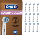 Oral-B Sensitive Clean Electric Toothbrush Head With Clean & Care Technology, Extra Soft Bristles For Gentle Plaque Removal, Pack Of 12 Toothbrush Heads, Suitable For Mailbox, White Oral-B Sensitive Clean Electric Toothbrush Head With Clean & Care Technology, Extra Soft Bristles For Gentle Plaque Removal, Pack Of 12 Toothbrush Heads, Suitable For Mailbox, White
